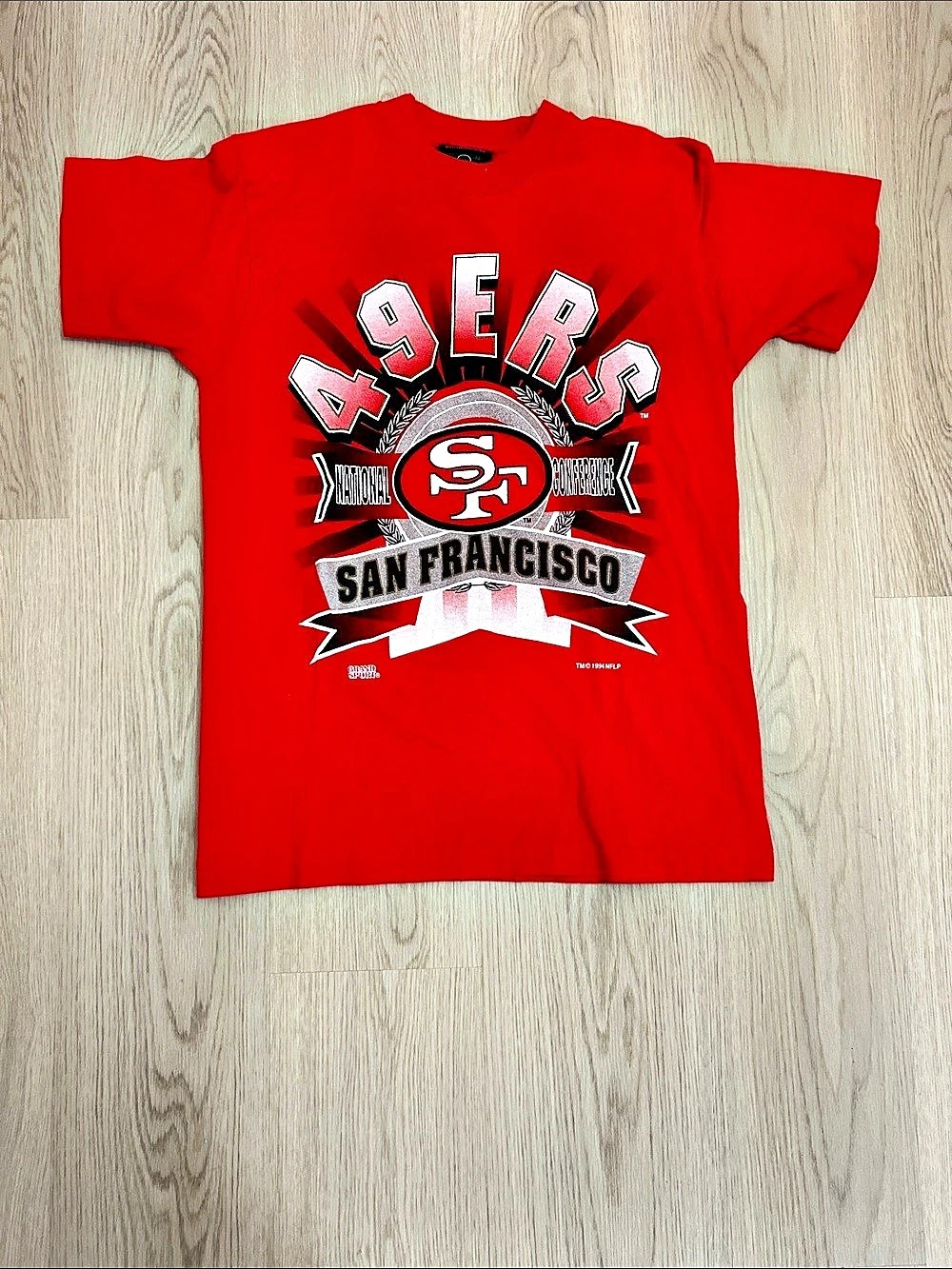 Vintage 1994 NFL San Francisco 49ers Red/Black/White Tee size Medium
